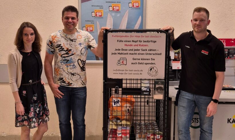 Tierisch gute Hilfe – unser Spendencontainer bei REWE Kleinostheim