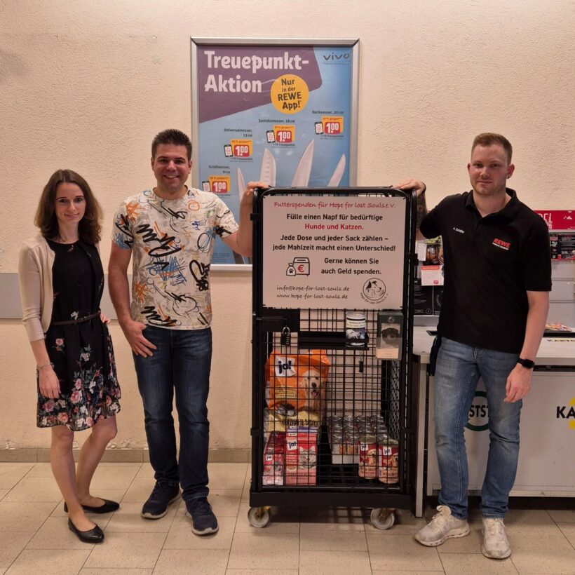 Tierisch gute Hilfe – unser Spendencontainer bei REWE Kleinostheim